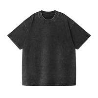 T-shirt pour homme surdimensionné personnalisé de haute qualité, lavé et vieilli, confortable, en pur coton, style streetwear décontracté.
