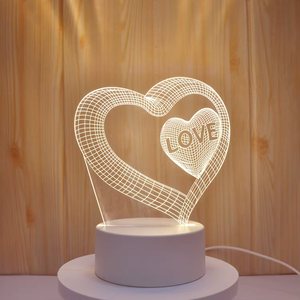 3D love Heart Night Light <strong>Illusion</strong> LED Lamp Warm Lights for Room Home Decor Birthday Gifts Child Boy Girl Amazing Idea <strong>Choice</strong> - Product Image 2