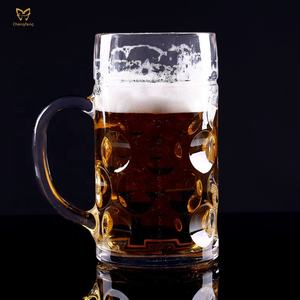 Chopes à <span class=keywords><strong>bière</strong></span> en verre alvéolé <span class=keywords><strong>de</strong></span> 1 litre et 0,5 litre, style allemand, extra grandes, avec logo personnalisé - Product Image 2
