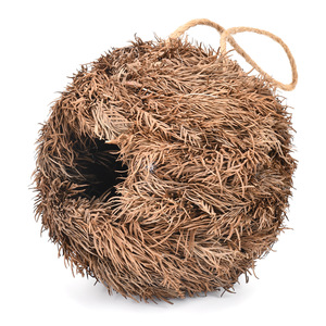 Nouvelle Cage à Oiseaux Ronde Créative Faite à la Main avec Toit en Herbe Tressée pour Animaux Exotiques – Décoration de Jardin Écologique – Produit Phare de la Chaîne d'Approvisionnement - Product Image 1