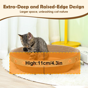 Modern <b>Cat</b> <b>Scratching</b> <b>Board</b> & Bed in One Piece Large Bowl-Shaped Design Durable & Eco-Friendly Corrugated Paper <b>Cat</b> Toy - Product Image 5