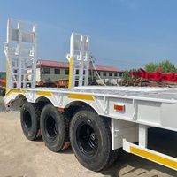 Remorques de camion à plat Lowboy en acier au carbone extensible de 20 pieds et 40 pieds Meilleur conteneur 2 essieux 3 essieux Remorque Nouveau fer