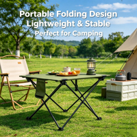 Table pliante portable avec plateau en tissu Oxford 600D et structure en forme de X, table de camping pour la plage, la pêche, le pique-nique, le jardin