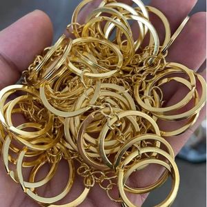 Brass Keychain Flat Round Rings Plated Metal <b>Chain</b> For Doll Pendant <b>Key</b> <b>Chains</b> - Product Image 1