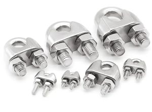 Pince à câble métallique en acier inoxydable Écrou à œil Liant de charge Manille à chaîne en câble métallique Pince de tuyau métrique-Catégorie de produit Pinces - Product Image 4