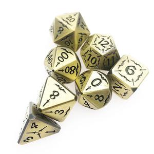 Prix d'usine – Lot de 7 dés polyédriques en métal doré de 16 mm – Dés métalliques de qualité pour jeux de rôle, D&D et jeux de société 5e - Product Image 6