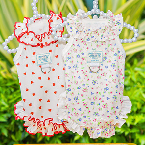 Floral Pet Dress Breathable Polyester Cute Princess Style for <b>Dogs</b> Cats Summer Skirt - Product Image 4