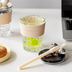 Nouvelle tasse en verre borosilicate résistant à la chaleur avec anse, idéale pour la maison et le bureau, accompagnée d'un cadeau - Product Image 5