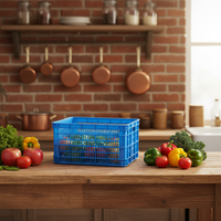Panier à fruits et légumes en maille perforée, durable, écologique, en plastique, pour le transport, les boîtes de rangement, les bacs