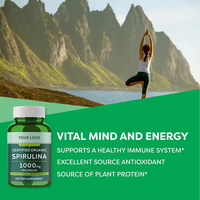 Vitahealthy OEM/ODM Marque Privée Fournisseur d'Usine Gélules de Spiruline Chlorella 1000mg Soutien à la Santé Cardiaque Soins de Santé Écologiques