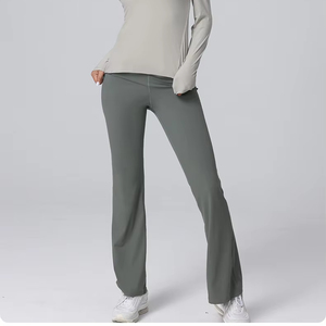 Pantalones de yoga de microfibra de nailon ultraelásticos con control de abdomen y cintura elástica, para correr, sensación de segunda piel, estilo Joker, moda deportiva. - Product Image 1