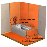 Joint d'angle en butyle auto-adhésif à l'intérieur de la Membrane étanche préformée joint d'angle interne sans couture pour baignoire douche salle de bain