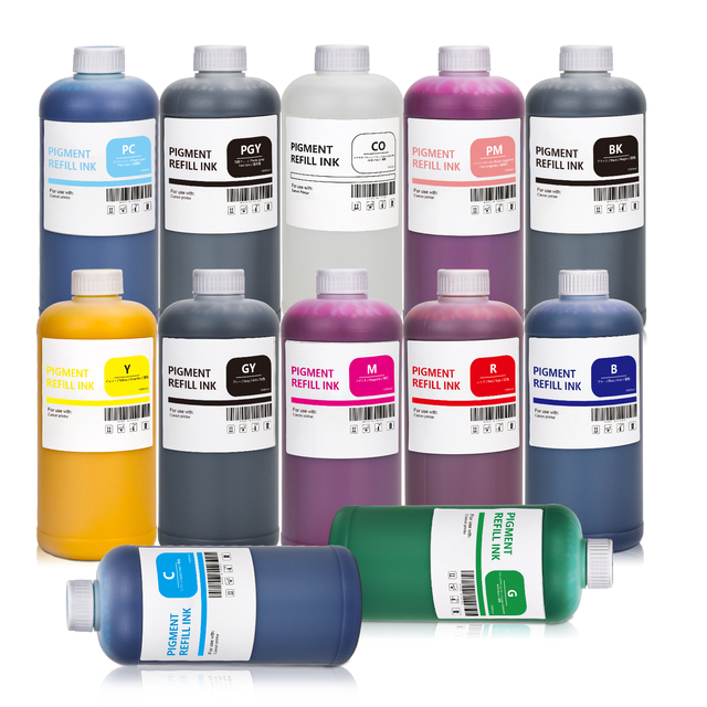 1000ml PFI-1700 Pigment Ink for Canon IPF 510 600 605 710 770 780 9100 850 PFI-102 PRO 1000 2000 4000 6000 Printers