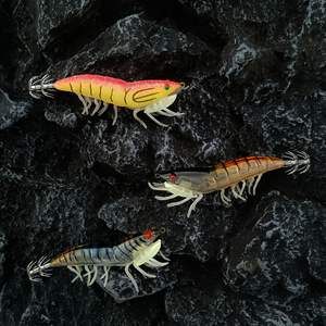 Hameçon lumineux pour crevettes artificielles Multi-Specification Soft Foot Wooden Shrimp Bait Fishing Lures - Product Image 2