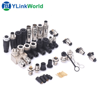 Conector macho hembra M8, 2, 3, 4, 5, 6, 7, 8, 9, 10, 12, 13, 14, 15, 16, 18, 19, 20, 24 Pines, cable de aviación automático, Conector de plástico PCB push pull