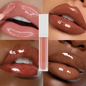 Großhandel individuelles Logo Lipgloss Lipgloss Eigenmarke Anbieter nackt klar glänzend schillernd vegan Lipgloss