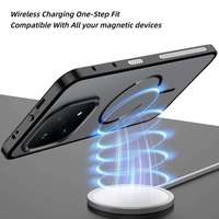 Pour vivo IQOO 15 Étui de protection en métal magnétique à encliquetage élastique avec design antichoc Holster 5G Protection d'objectif en PC givré transparent