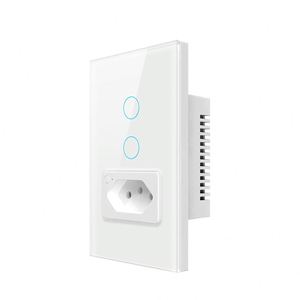 Tuya 1/2 Gang Wifi Smart Home Interruptores de pared de luz táctil inalámbricos Brasil Smart Socket e interruptores funcionan con Alexa <span class=keywords><strong>Google</strong></span> <span class=keywords><strong>Hom</strong></span> - Product Image 1