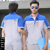 Vêtements de travail d'été respirants et durables personnalisés pour hommes et femmes Hauts de réparation automobile Pantalons de protection du travail à manches courtes
