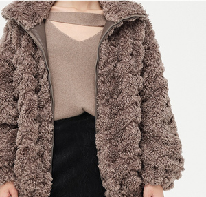 Da donna rosa marrone <span class=keywords><strong>Trench</strong></span> <span class=keywords><strong>corto</strong></span> da donna finto elegante grigio per lunghe pellicce finte da donna - Product Image 2