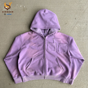 เสื้อฮู้ดดี้ผ้าฝ้ายเฟรนช์เทอร์รี่หนานุ่มสไตล์วินเทจ ซักแบบพิเศษ ไม่เสียภาษีในสหรัฐอเมริกา พิมพ์ลายสกรีน ปักโลโก้ สีซีดจางแบบซันเฟด มีฮู้ดสองชั้น - Product Image 1