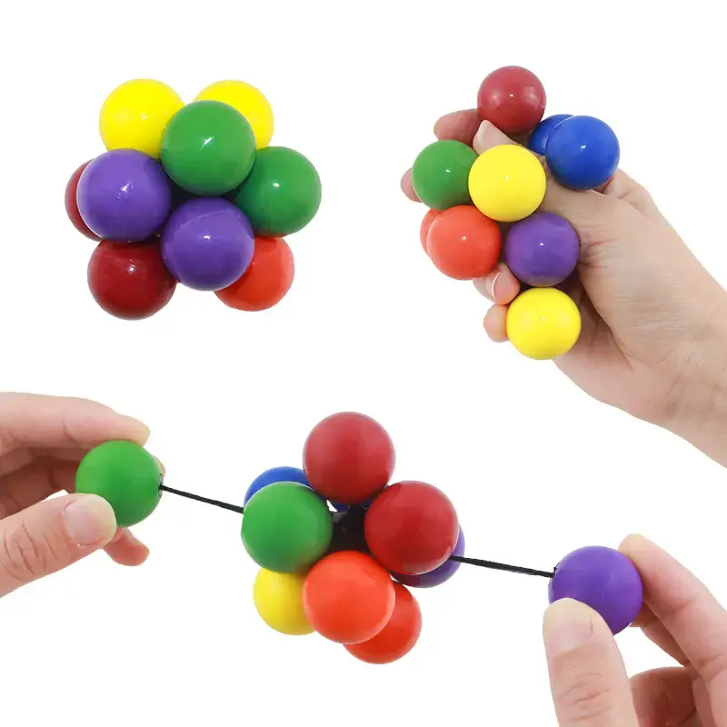 Pullable renkli sihirli top dekompresyon yenilik atomik yapı sıkmak stres topu yetişkinler için stres oyuncakları stres topu