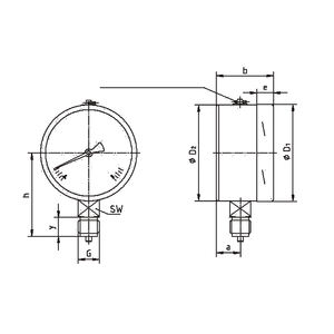 विका बॉर्डन ट्यूब दबाव गेज स्टेनलेस स्टील 3,000 बार मॉडल PG23HP-<span class=keywords><strong>S</strong></span> के लिए उच्चतम दबाव अनुप्रयोगों के लिए - Product Image 5