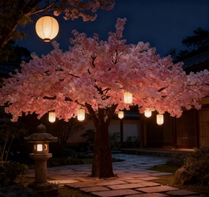 Fleurs en soie, longues fleurs artificielles de cerisier Sakura rose, branche de cerisier pour décoration de mariage, arche - Product Image 1