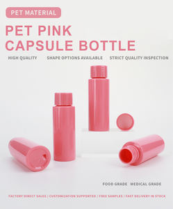 Flacon en plastique PET rose de 50 ml de qualité alimentaire pour capsules de suppléments et pilules de vitamines, personnalisable en couleur et finition - Product Image 6