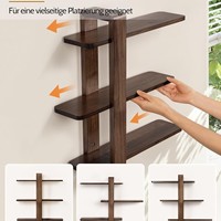 Étagère murale en bois à trois niveaux avec crochets, pour l'entrée, le rangement du courrier et des documents, organisateur de décoration intérieure