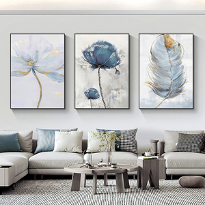 Decoración del hogar arte escandinavo Floral lienzo impresión póster pintura abstracta pared nórdica póster imagen para sala de estar - Product Image 1