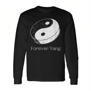 T-shirt a maniche lunghe Daoist Forever Yang Yin Yang Design Nero Unisex Taglia adulto - Product Image 3