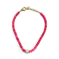 Collar de Cuentas Gruesas de Moda para Vacaciones, con Piedra de Ágata Natural, Ajustable, Joyería de Diseño para Mujer
