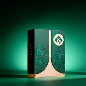 Boîte d'emballage de vin en carton rigide magnétique de luxe sur mesure, boîte cadeau haut de gamme pour bouteille d'alcool avec insert - Product Image 5