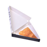 Boîte à pizza trapézoïdale en carton gaufré, emballage alimentaire à emporter, boîte triangulaire pour tranches de snack, boîte en carton avec logo