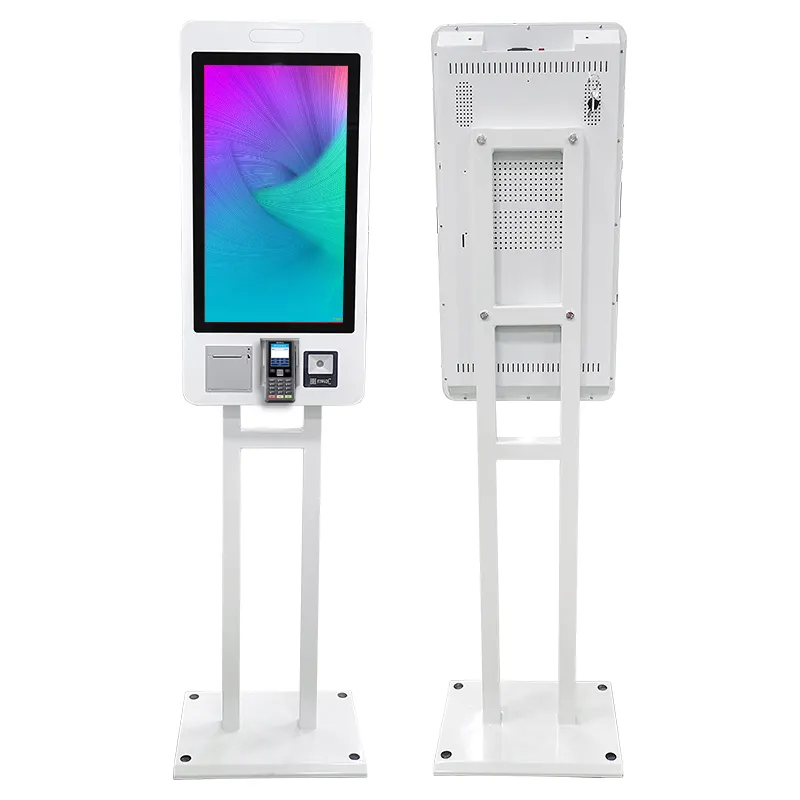 Full white Wall Mounted Touch Screen Payment Machine Terminal Digital Automated self service ordering payment Ticketing Kiosk