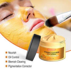 Toptan OEM c vitamini zerdeçal maske krem derin temizlik solmaya akne işaretleri sıkılaştırıcı nemlendirici nemlendirici çamur filmi - Product Image 6