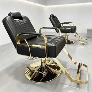 Chaise de barbier inclinable de style moderne de haute qualité, multifonctionnelle avec revêtement en cuir chaud pour hôtels, salons de beauté, spas - Product Image 1