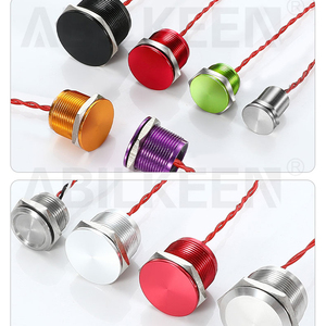 16mm 19mm 22mm quá trình oxy hóa Piezo đẩy nút chuyển đổi IP68 nhôm phẳng đầu momentary không thấm nước đẩy trên cửa chuông chuông cửa - Product Image 5