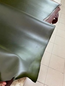 Minyak Sapi Hijau Zaitun Kulit Sapi Kecoklatan, Kualitas Italia Warna Bagus dan Kulit Sapi Gaya Kuda Gila - Product Image 3