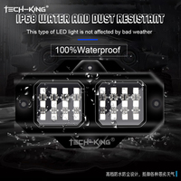 Luz LED RGB de Roca TECH-KING Controlada por App, Luz RGBW de Roca Impermeable con LED RGB para Chasis de Camiones, Coches y ATV
