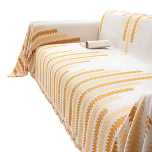 Dopamine Memories Chenille <b>Sofa</b> <b>Cover</b> Striped Rectangular Skin-Friendly Full Coverage Throw Blanket Home Use - Product Image 1