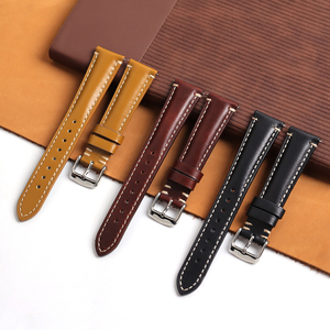 Bracelet de montre en cuir de queue de cheval de qualité supérieure, cuir véritable de première qualité, pour montres de plongée avec des tailles de 18, 20 et 22 mm - Product Image 6