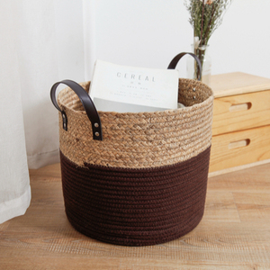 Foldable Bathroom Laundry Organizer Quilt Bag Storage Clothes Cotton Rope Laundry Storage Basket Woven Basket For Household Stor