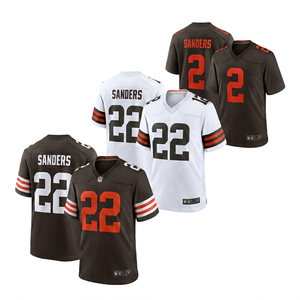 Nuevo Producto al por Mayor de Alta Calidad para Adultos 2 #   Camiseta de Fútbol Americano de Secado Rápido de Poliéster/Nylon Cosida de Cleveland Sanders Chubb de Shedeur - Product Image 1