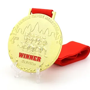 Thiết kế của bạn Marathon thành tích tùy chỉnh hình lục giác cổ đồng thể thao Huy chương kim loại huy chương chạy cho Walker
