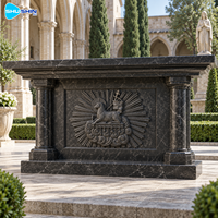 Autel d'église traditionnel en marbre, table en pierre sculptée à la main, mobilier religieux personnalisé pour chapelle, jardin de prière, cour commémorative