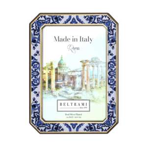 Beltrami Photo <b>Frame</b> 4x6 Silver Plated Octagonal Blue Decorative <b>Metal</b> <b>Frame</b> - Product Image 1