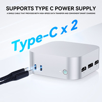 Mini PC Intel Quad Core N95 Generasi ke-12 Baru, 16GB DDR4, SSD 500GB, 2 Port Type-C, 2 Port RJ45, Windows 11, Thin Client, Komersial, Kantor, Portabel