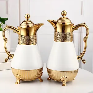Manufacturer Household Teapot Dubai Gold Glass Inner Thermos Vacuum Flask Jug Arabic Water Tea Coffee Pot